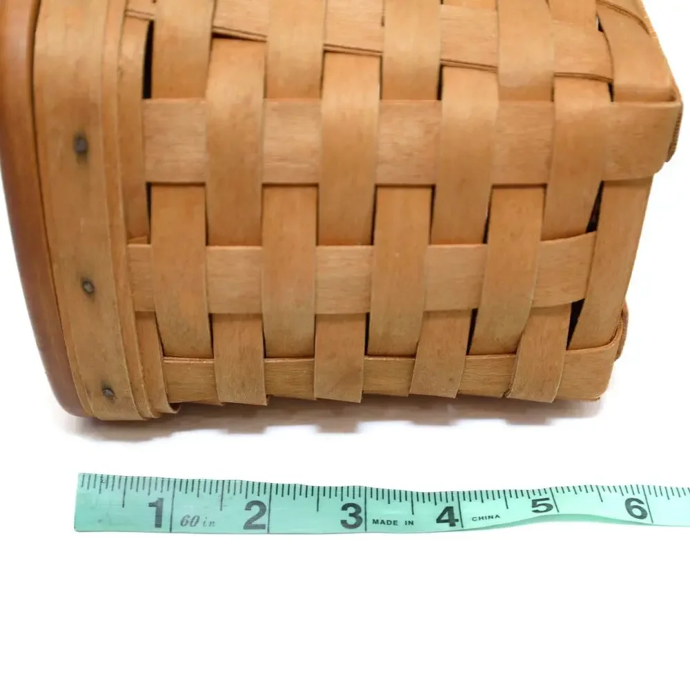 Longaberger 1996 Square Medium Spoon Basket With Lid